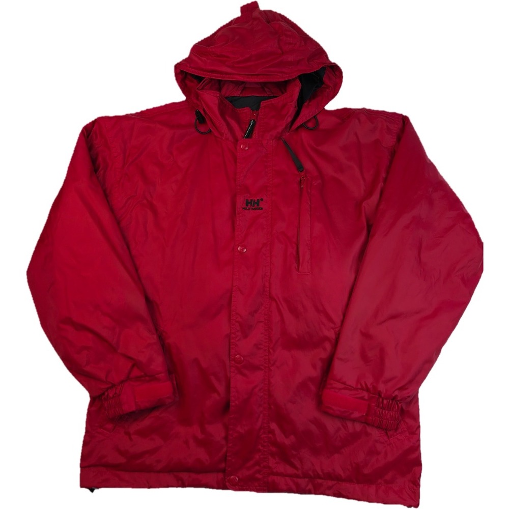 Helly Hansen Helly Tech Jacket Small Red Hooded Insulated Coat Mens Outdoor